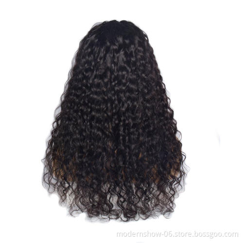 Highlight Color and Natural Color 150 Density Water Wavy Lace Frontal Wig, Brazilian Virgin Human Hair  Lace Front  Wigs